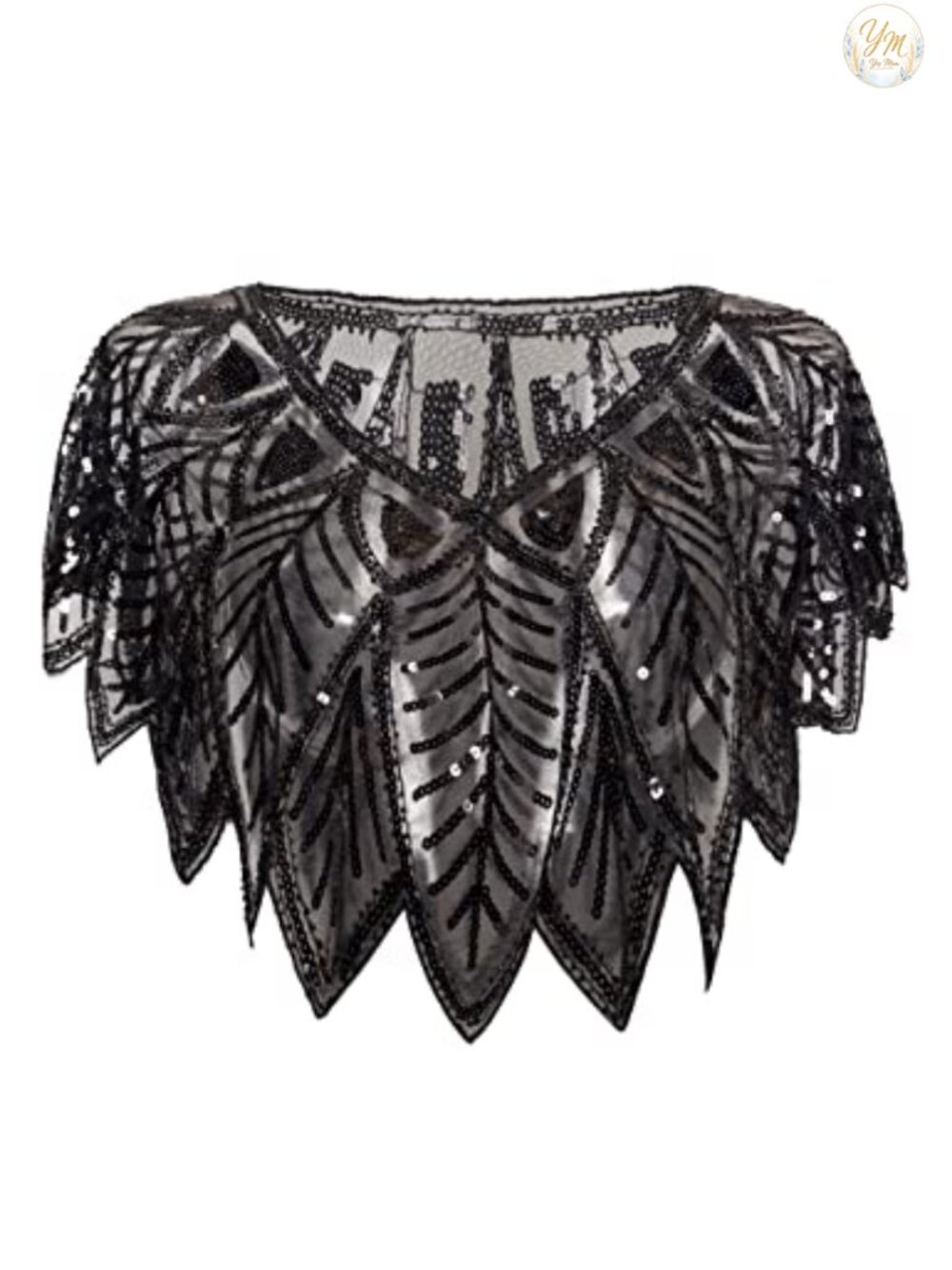 Sequined Beaded Shawl Wrap Evening Cover Up Bridal Cape